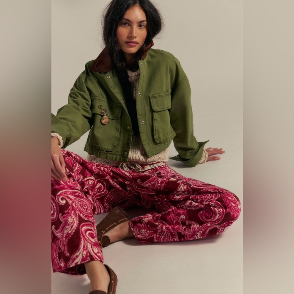 NWT We The Free Jet Set Knit Printed Pull-On Pants ~Brick Combo~ - Picture 4 of 4